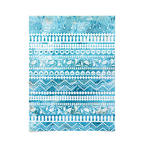 Schatzi Brown Bodhi Bohemian Stripe Aqua Poster