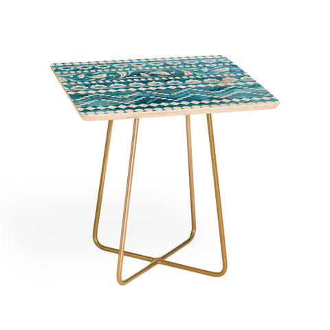 Schatzi Brown Bodhi Bohemian Stripe Aqua Side Table