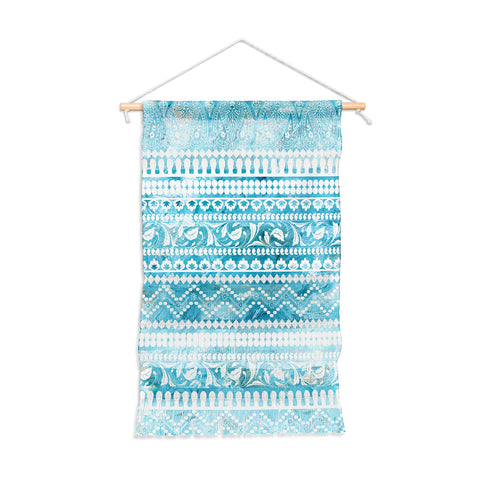 Schatzi Brown Bodhi Bohemian Stripe Aqua Wall Hanging Portrait