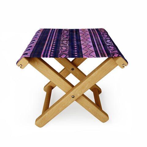 Schatzi Brown Bodhi Bohemian Stripe Purple Folding Stool