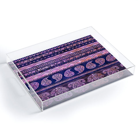 Schatzi Brown Bodhi Bohemian Stripe Purple Acrylic Tray