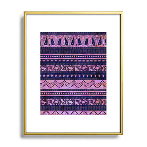 Schatzi Brown Bodhi Bohemian Stripe Purple Metal Framed Art Print