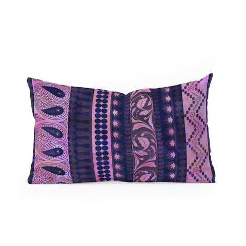 Schatzi Brown Bodhi Bohemian Stripe Purple Oblong Throw Pillow