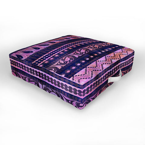Schatzi Brown Bodhi Bohemian Stripe Purple Outdoor Floor Cushion