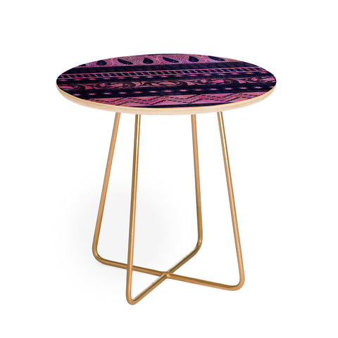 Schatzi Brown Bodhi Bohemian Stripe Purple Round Side Table