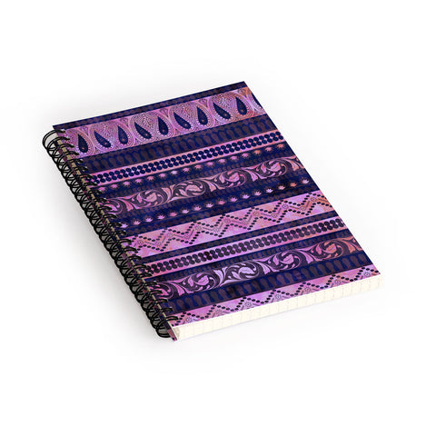 Schatzi Brown Bodhi Bohemian Stripe Purple Spiral Notebook