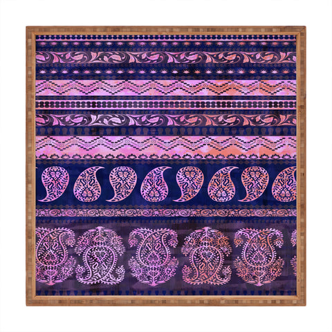 Schatzi Brown Bodhi Bohemian Stripe Purple Square Tray