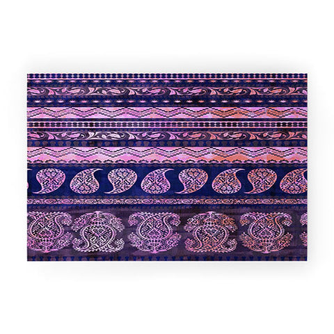 Schatzi Brown Bodhi Bohemian Stripe Purple Welcome Mat