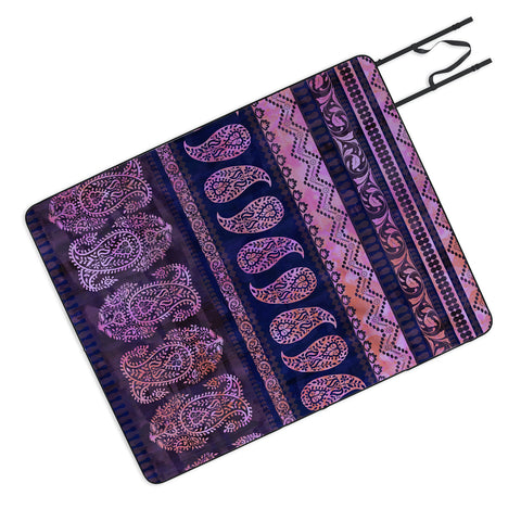 Schatzi Brown Bodhi Bohemian Stripe Purple Picnic Blanket