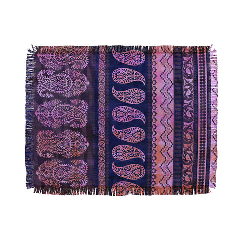 Schatzi Brown Bodhi Bohemian Stripe Purple Throw Blanket