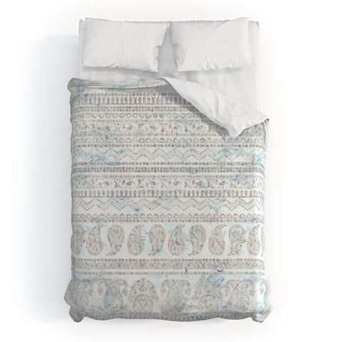 Schatzi Brown Bodhi Paisley Sandy White Duvet Cover