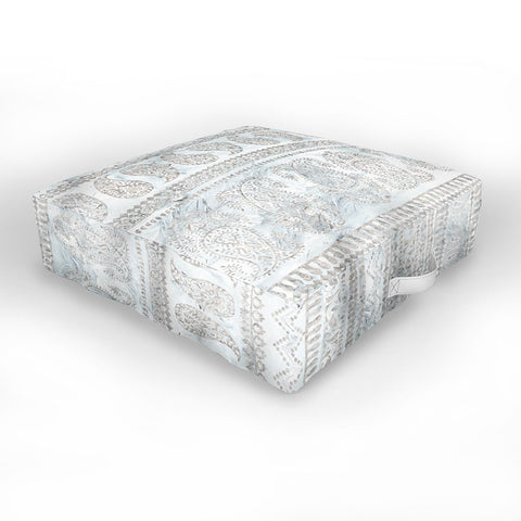 Schatzi Brown Bodhi Paisley Sandy White Outdoor Floor Cushion