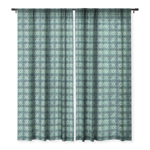 Schatzi Brown Boho Basic 18 Green Sheer Window Curtain