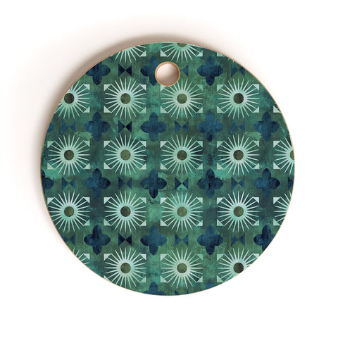 Schatzi Brown Boho Basic 18 Green Cutting Board Round