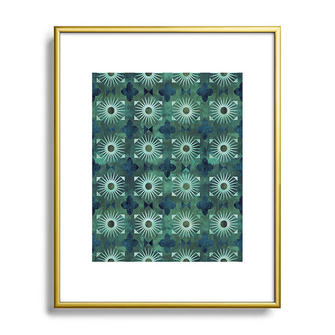 Schatzi Brown Boho Basic 18 Green Metal Framed Art Print