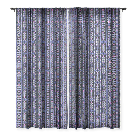 Schatzi Brown Boho Basic 3 Periwinkle Sheer Window Curtain