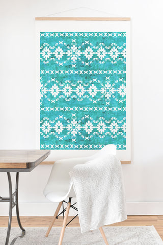 Schatzi Brown Boho Basic 3 Turquoise Art Print And Hanger