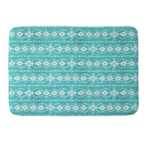Schatzi Brown Boho Basic 3 Turquoise Memory Foam Bath Mat