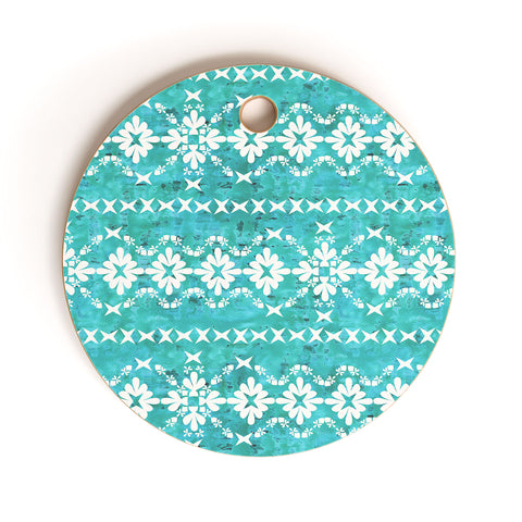 Schatzi Brown Boho Basic 3 Turquoise Cutting Board Round