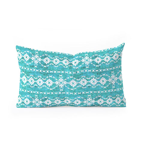 Schatzi Brown Boho Basic 3 Turquoise Oblong Throw Pillow