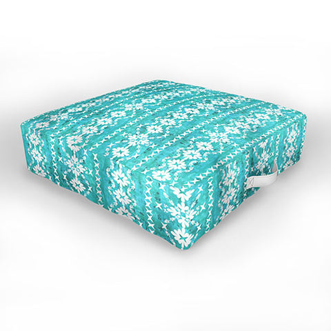 Schatzi Brown Boho Basic 3 Turquoise Outdoor Floor Cushion