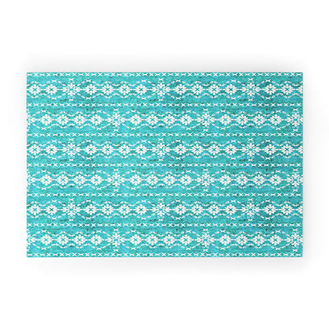 Schatzi Brown Boho Basic 3 Turquoise Welcome Mat