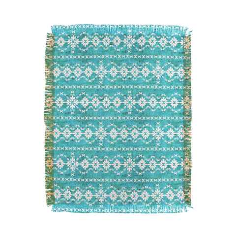 Schatzi Brown Boho Basic 3 Turquoise Throw Blanket