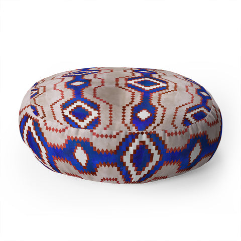 Schatzi Brown Boho Basic Eye RWB Floor Pillow Round