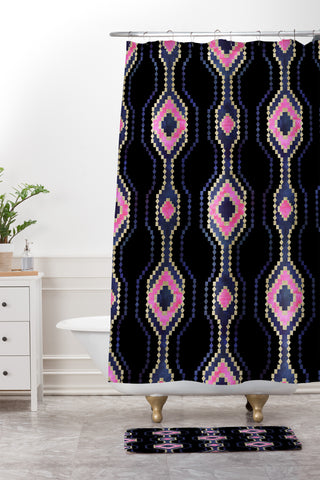 Schatzi Brown Boho Basic Eye Sparkle Shower Curtain And Mat