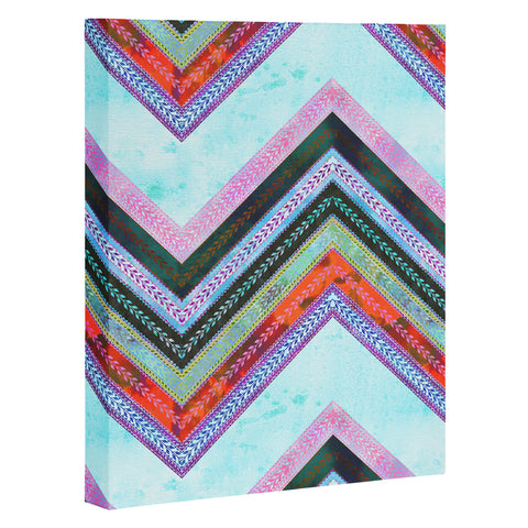 Schatzi Brown Boho Chevron 1B Art Canvas