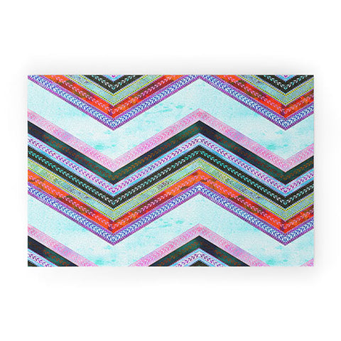 Schatzi Brown Boho Chevron 1B Welcome Mat