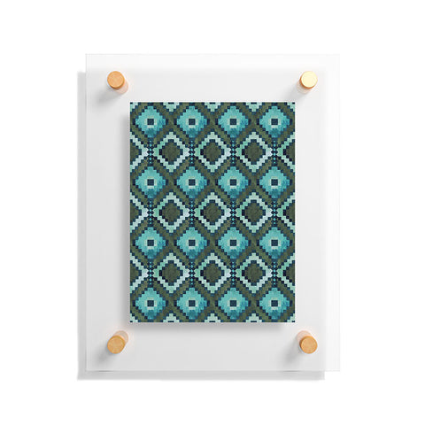 Schatzi Brown Boho Diamonds Green Floating Acrylic Print