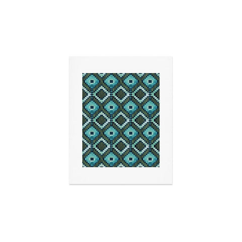 Schatzi Brown Boho Diamonds Green Art Print