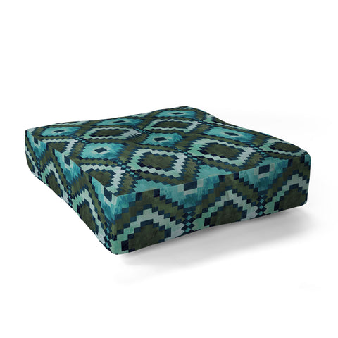 Schatzi Brown Boho Diamonds Green Floor Pillow Square