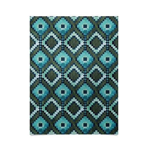 Schatzi Brown Boho Diamonds Green Poster