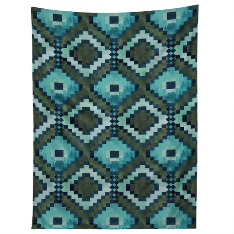 Schatzi Brown Boho Diamonds Green Tapestry