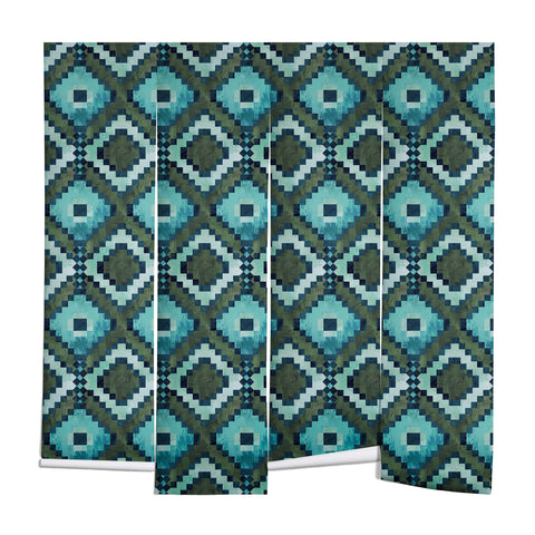 Schatzi Brown Boho Diamonds Green Wall Mural