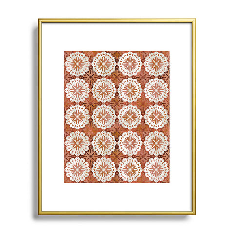 Schatzi Brown Boho Medallion Desert Metal Framed Art Print