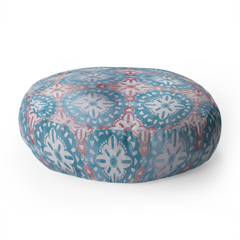Schatzi Brown Boho Medallion Pastel Floor Pillow Round