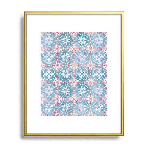 Schatzi Brown Boho Medallion Pastel Metal Framed Art Print