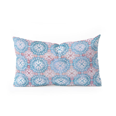 Schatzi Brown Boho Medallion Pastel Oblong Throw Pillow