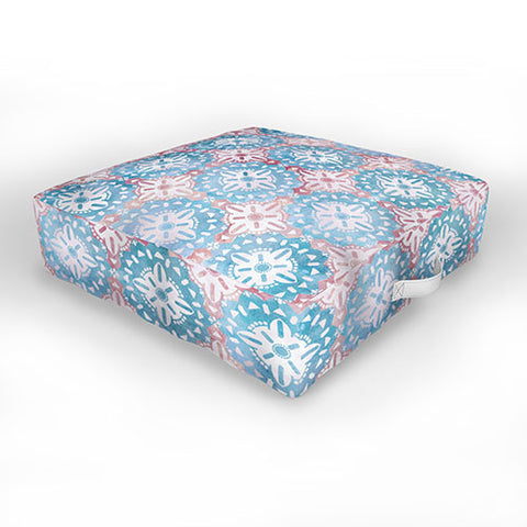 Schatzi Brown Boho Medallion Pastel Outdoor Floor Cushion