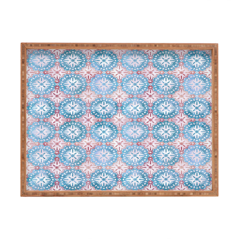 Schatzi Brown Boho Medallion Pastel Rectangular Tray