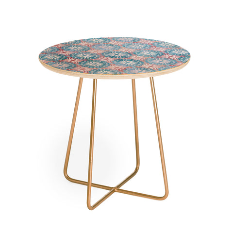 Schatzi Brown Boho Medallion Pastel Round Side Table