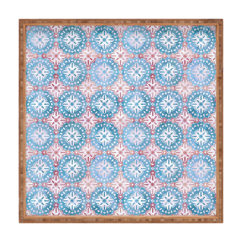 Schatzi Brown Boho Medallion Pastel Square Tray