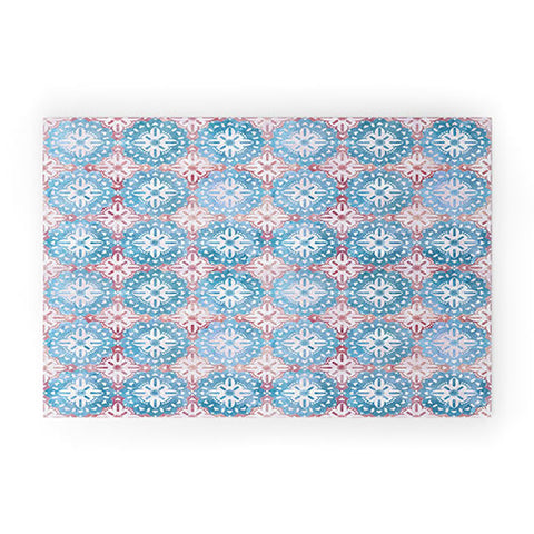 Schatzi Brown Boho Medallion Pastel Welcome Mat