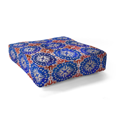 Schatzi Brown Boho Medallion RWB Floor Pillow Square