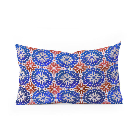 Schatzi Brown Boho Medallion RWB Oblong Throw Pillow