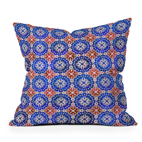 Schatzi Brown Boho Medallion RWB Throw Pillow