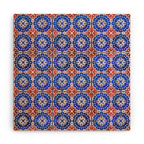 Schatzi Brown Boho Medallion RWB Wood Wall Mural